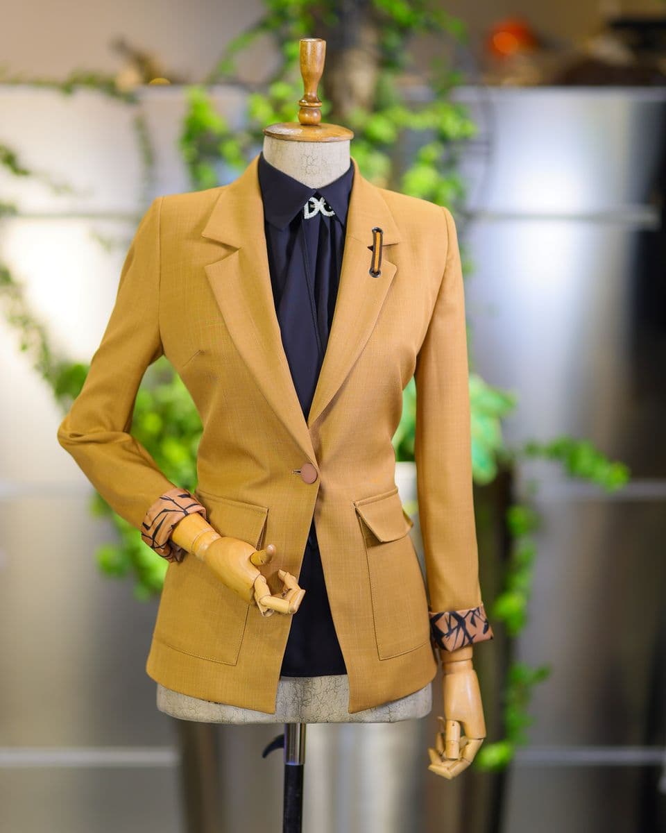 A tailored blazer displayed elegantly, ready for a polished occasion